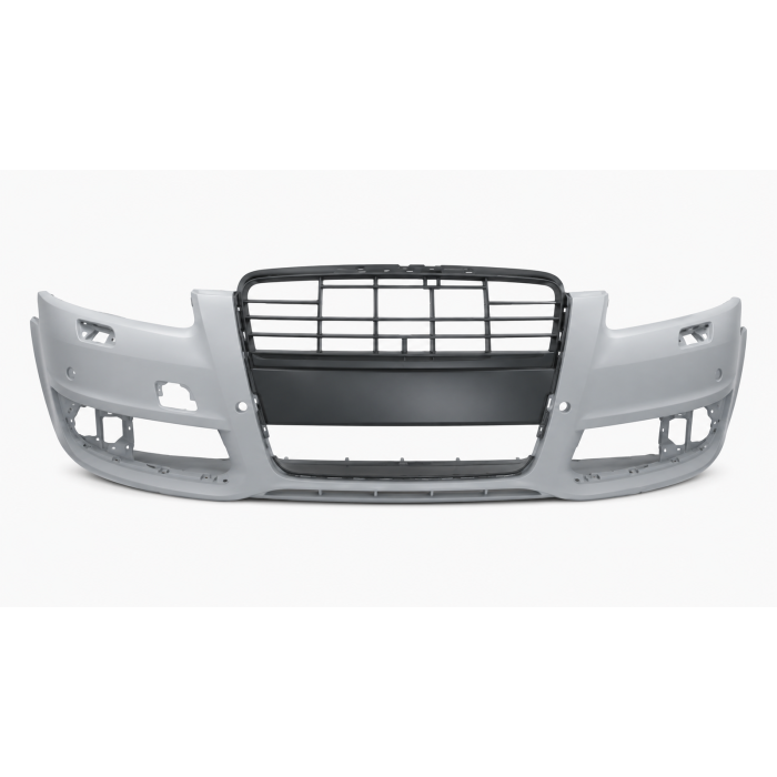 Voorbumper met PDC en koplampsproeiergaten in primer voor Audi A6 C6 2008-2011