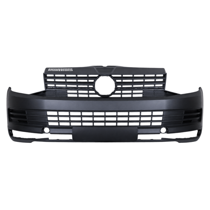 Voorbumper met mistlampgaten zwart voor Volkswagen Transporter 2015-2019