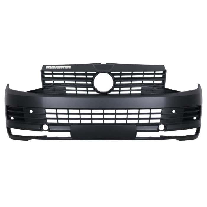 Voorbumper met 2 PDC-gaten en mistlampgaten zwart voor Volkswagen Transporter 2015-2019
