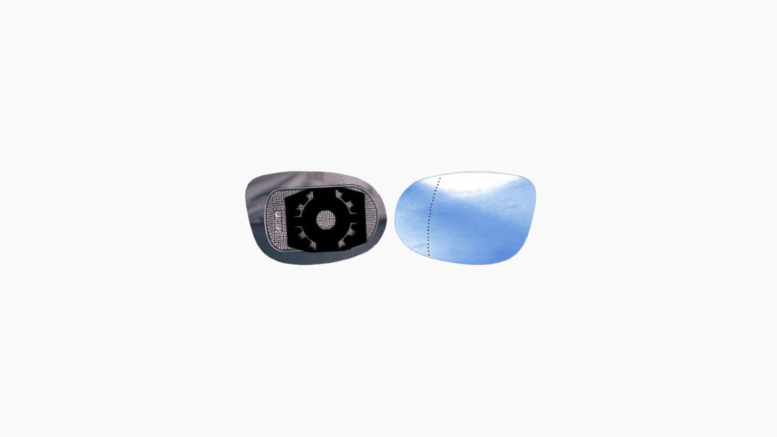 Spiegelglas Blauw Verwarmbaar Met Montageplaat