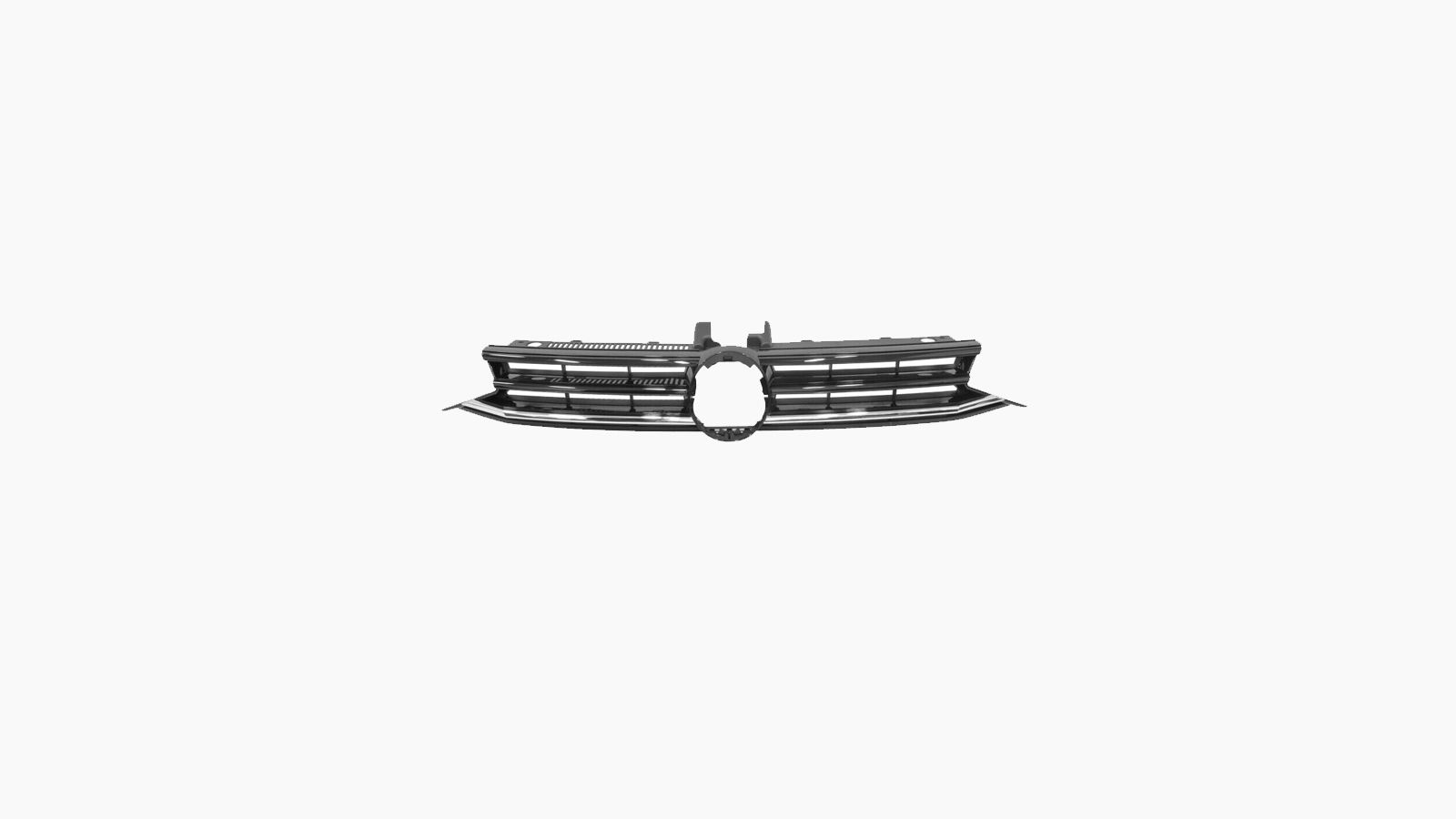 Grille Hoogglans Zwart Met 3 Chromen Lijsten
