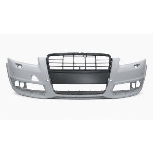 Voorbumper met PDC en koplampsproeiergaten in primer voor Audi A6 C6 2008-2011
